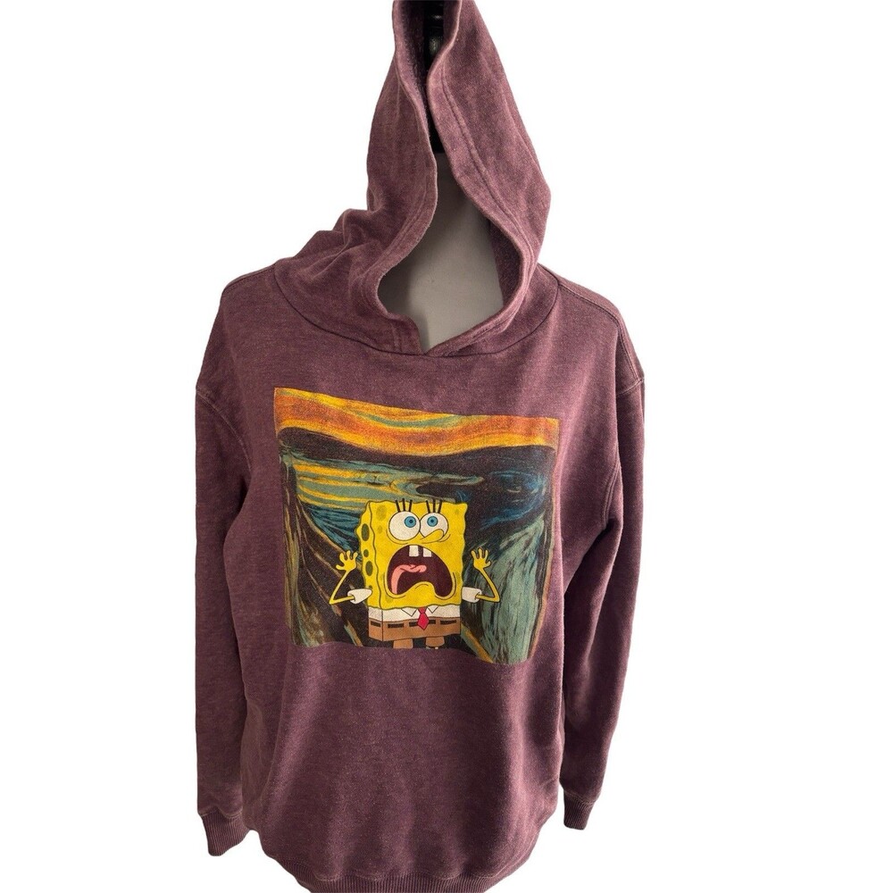 Nickelodeon SpongeBob SquarePants Scream Painting Whimsigoth Purple hoodie Men M